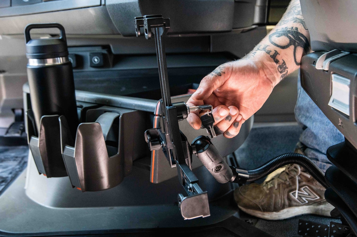 iBOLT device mounting setup inside a commercial vehicle