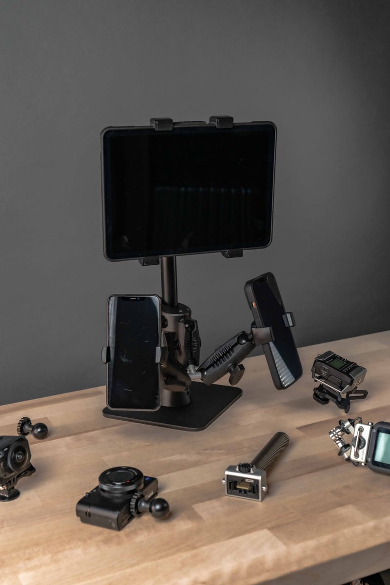 iBOLT mounting setup in a content creation workspace