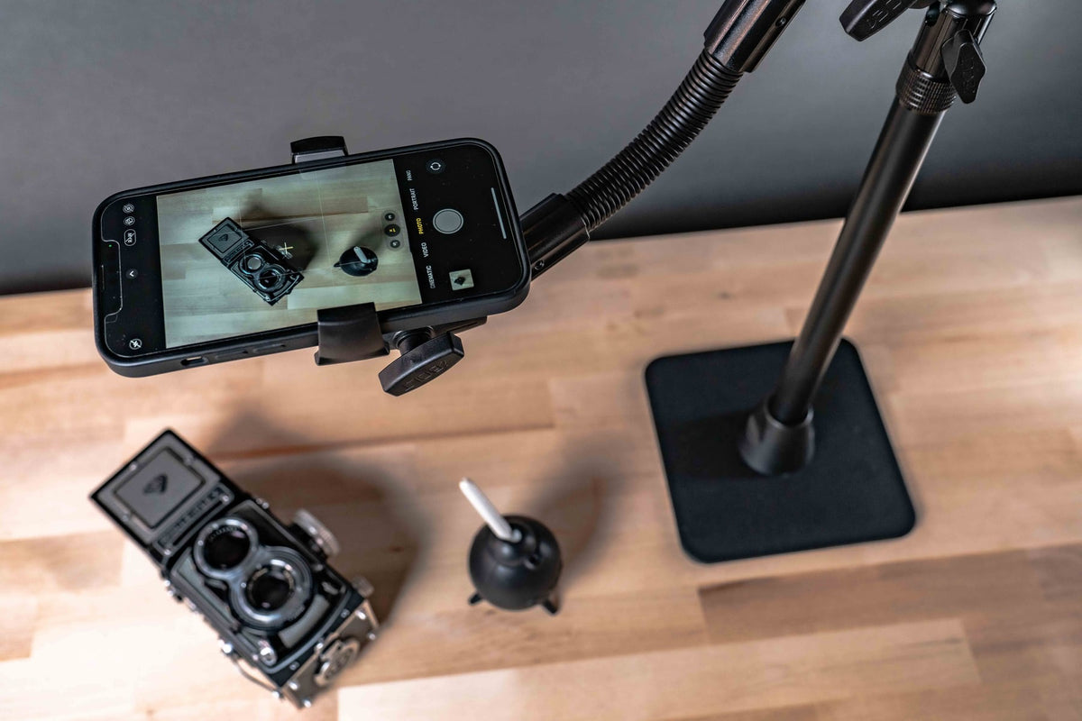 iBOLT mounting setup in a content creation workspace
