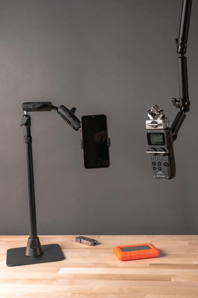 iBOLT mounting setup in a content creation workspace