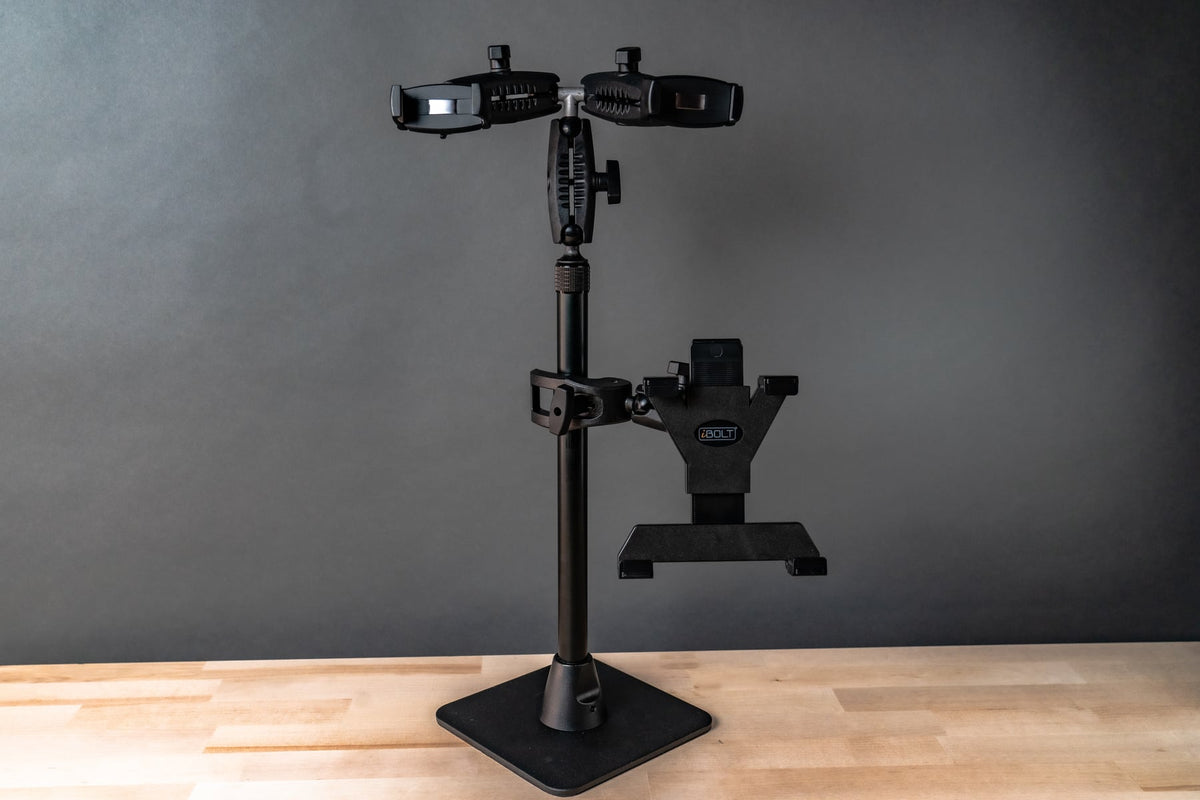 iBOLT mounting setup in a content creation workspace