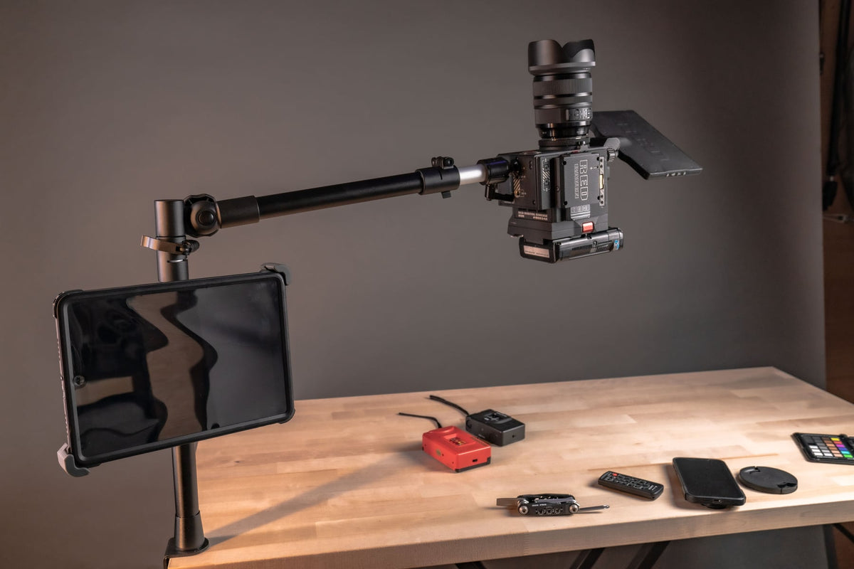 iBOLT mounting setup in a content creation workspace