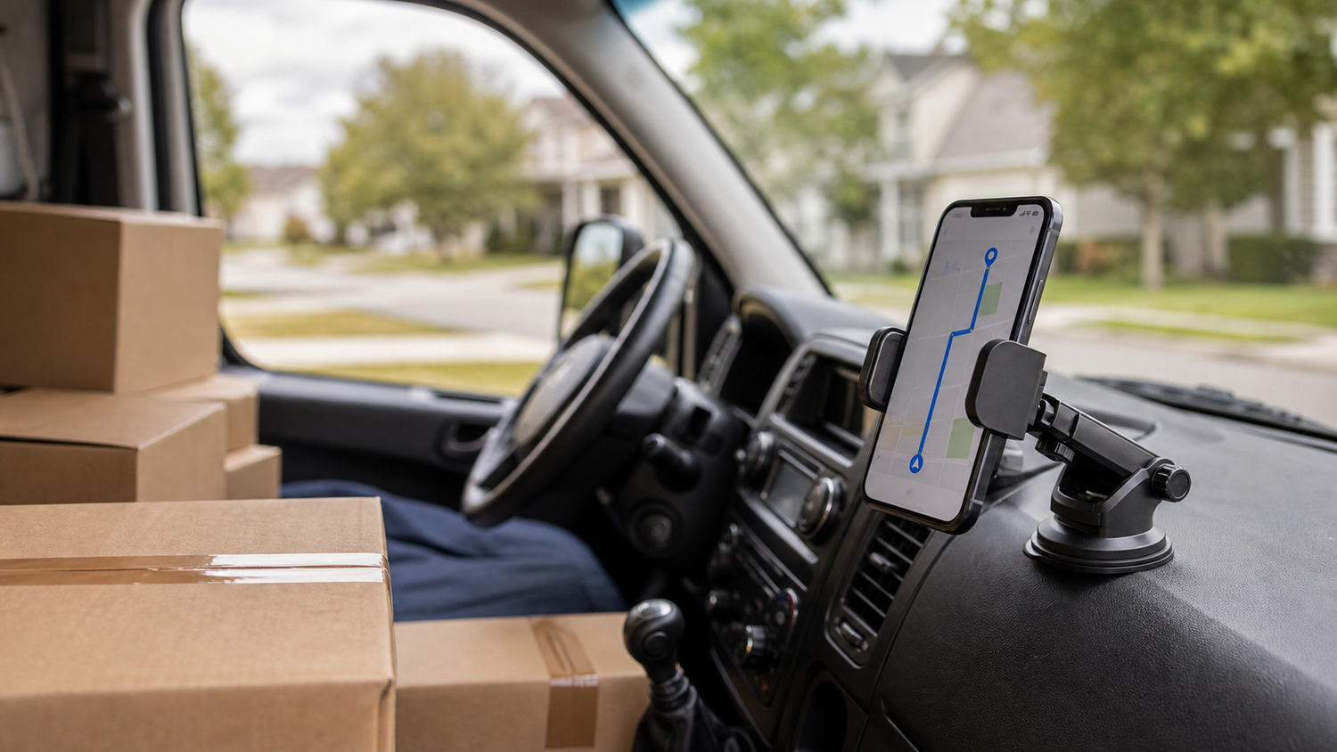 Best Phone Mount for Amazon Flex and Delivery Vans b-roll image