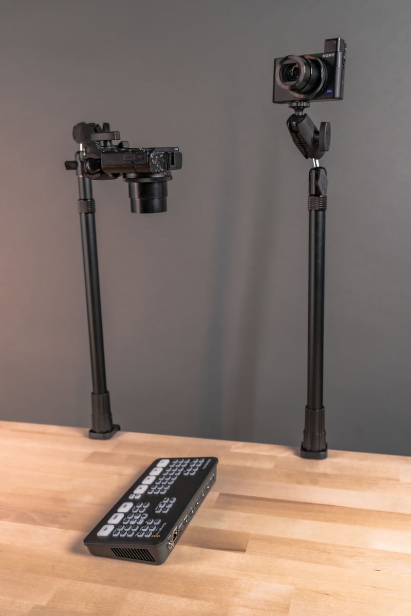 iBOLT mounting setup in a content creation workspace