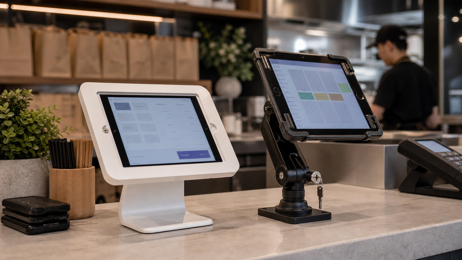 iBOLT vs Bouncepad for Restaurant Tablet Security b-roll image