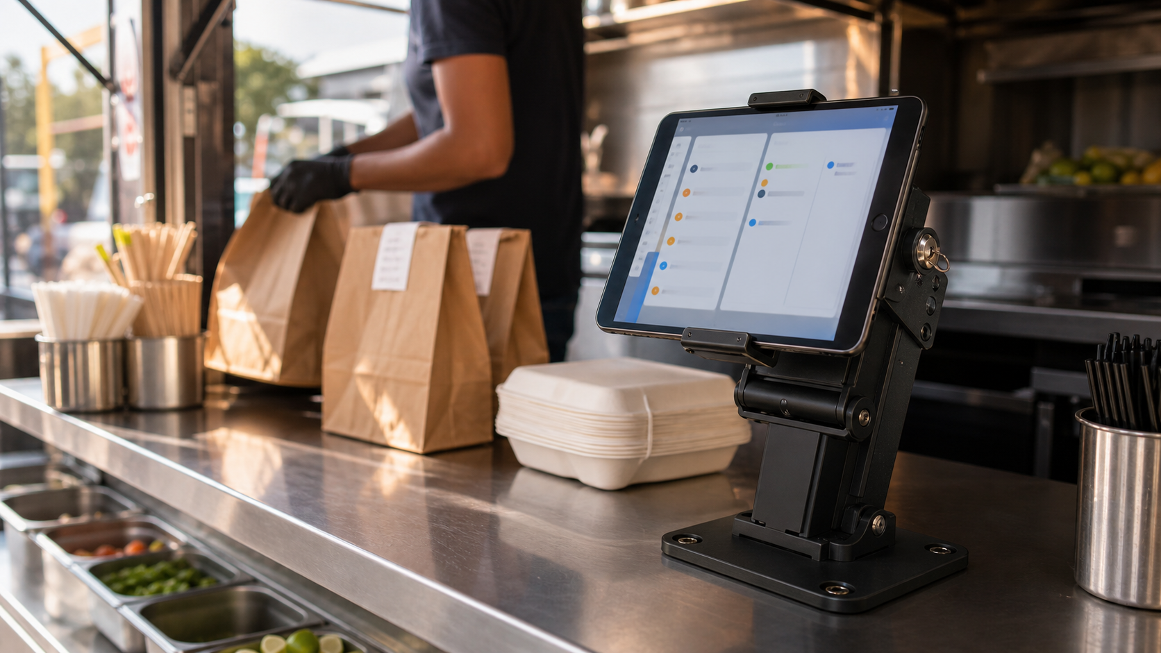 Best Tablet Mount for Food Trucks and Quick-Service Counters b-roll image