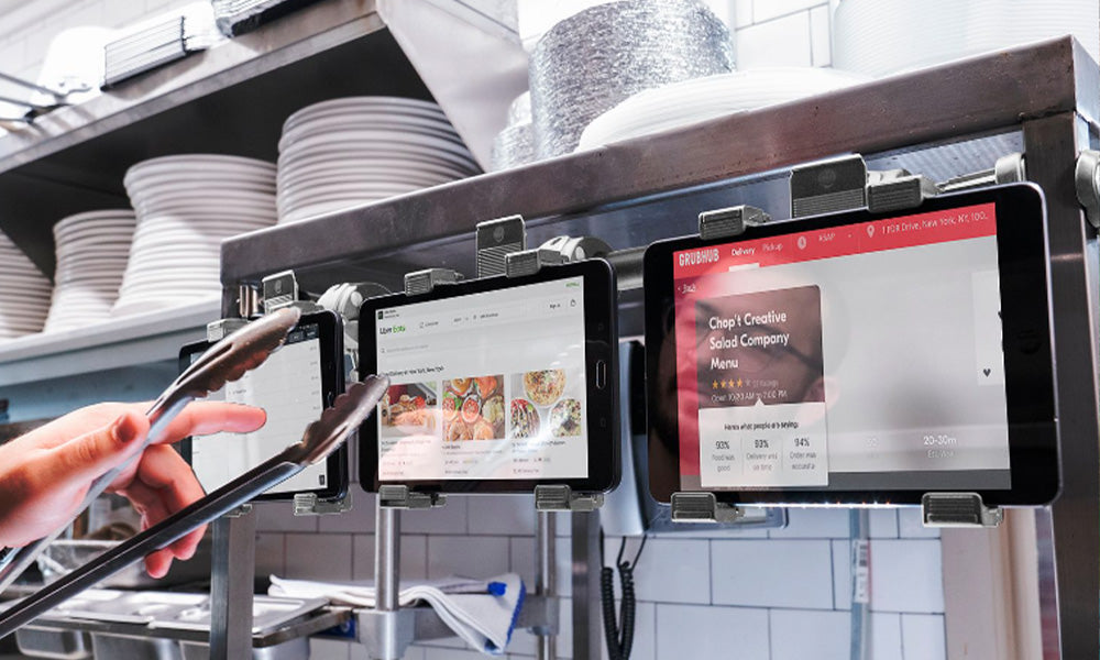 RESTAURANT TABLET HOLDER AND TABLET TOWERS FOR FOOD DELIVERY SERVICE APPS