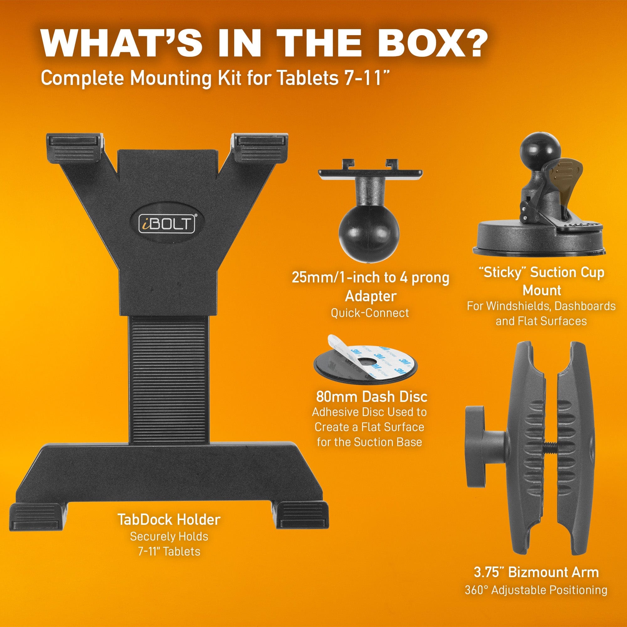 iBOLT™ TabDock™ Bizmount™ Suction Cup Mount