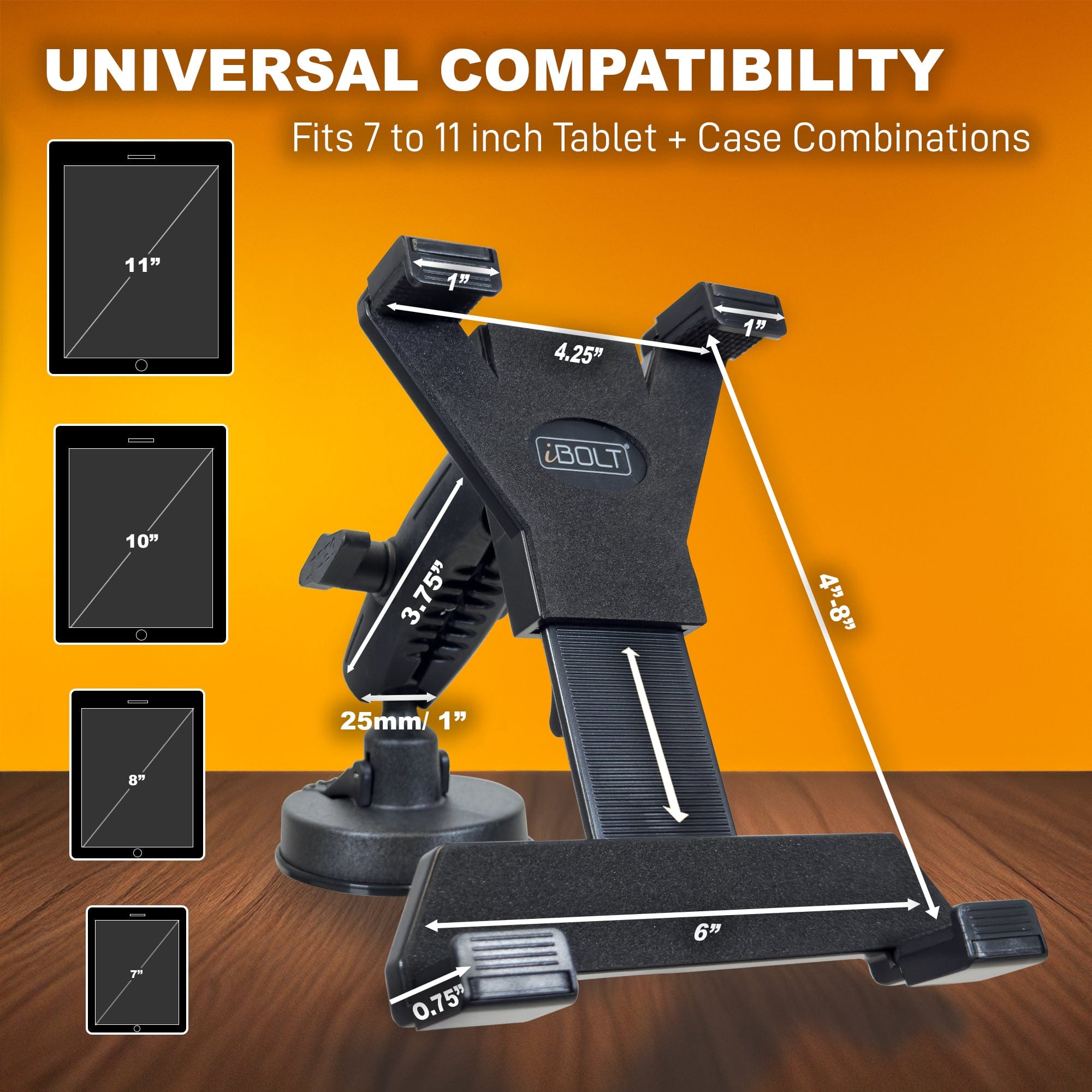 iBOLT™ TabDock™ Bizmount™ Suction Cup Mount