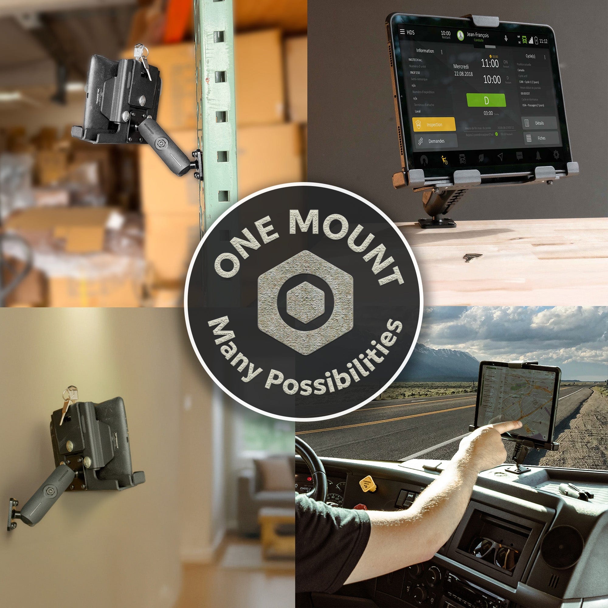 iBOLT™ LockPro™ Metal Locking Tablet Drill Base Mount