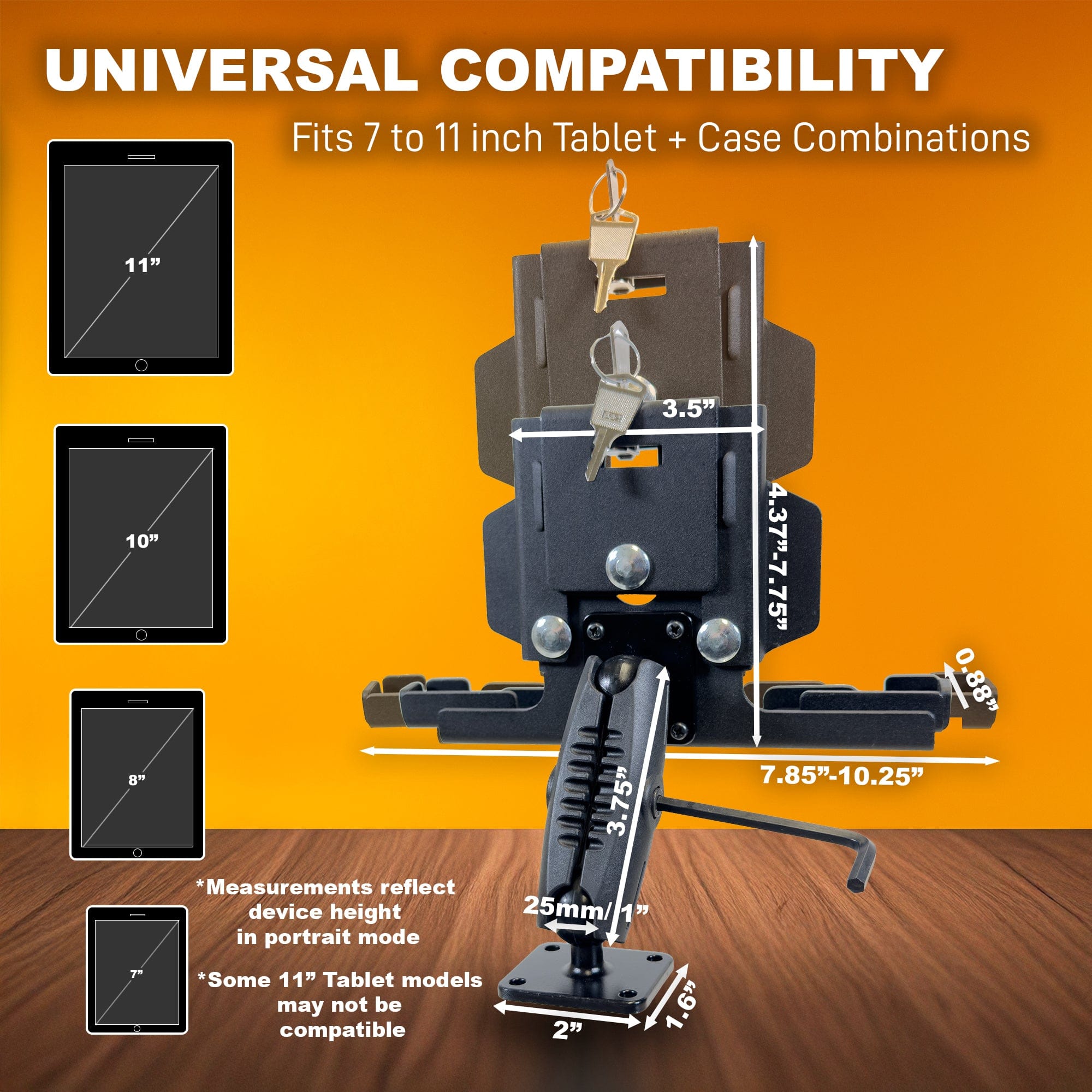 iBOLT™ LockPro™ Metal Locking Tablet Drill Base Mount