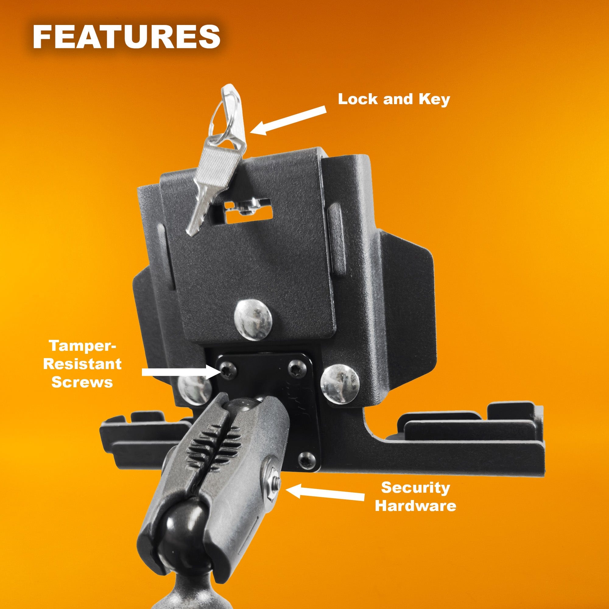 iBOLT LockPro FlexPro Heavy Duty Locking Tablet Seat Rail Mount