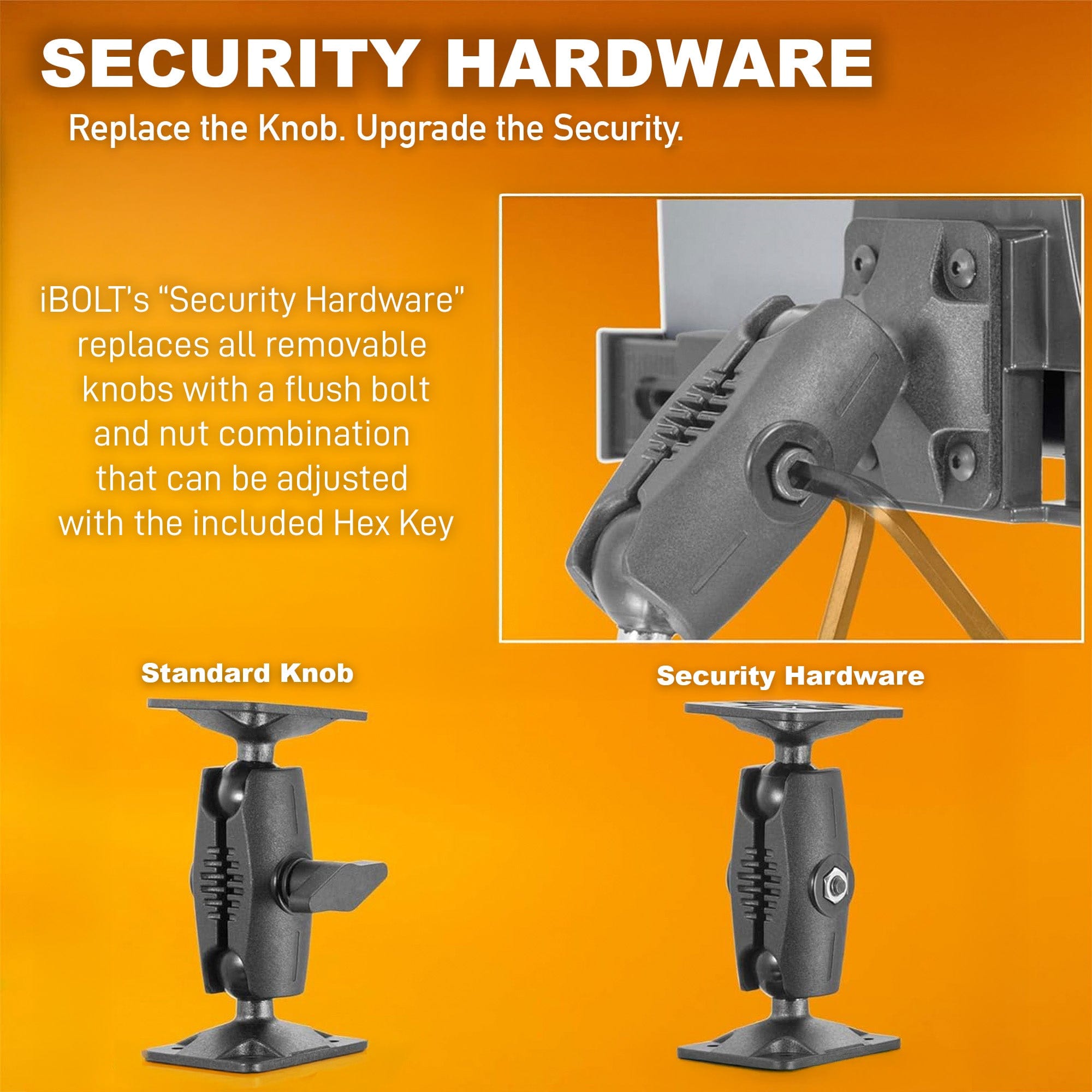 iBOLT™ Dock'n Lock Bizmount™ AMPS- Heavy Duty Industrial Composite Locking drill base Mount for all 7" - 10" tablets