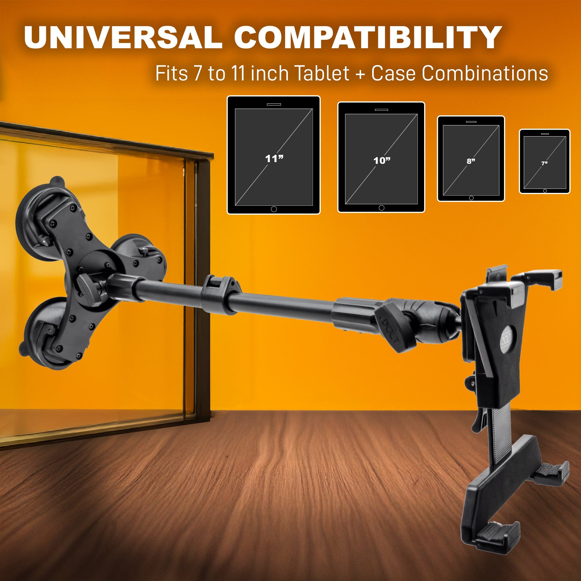 iBOLT TabDock ExtendiBOLT Triple Suction Cup Mount