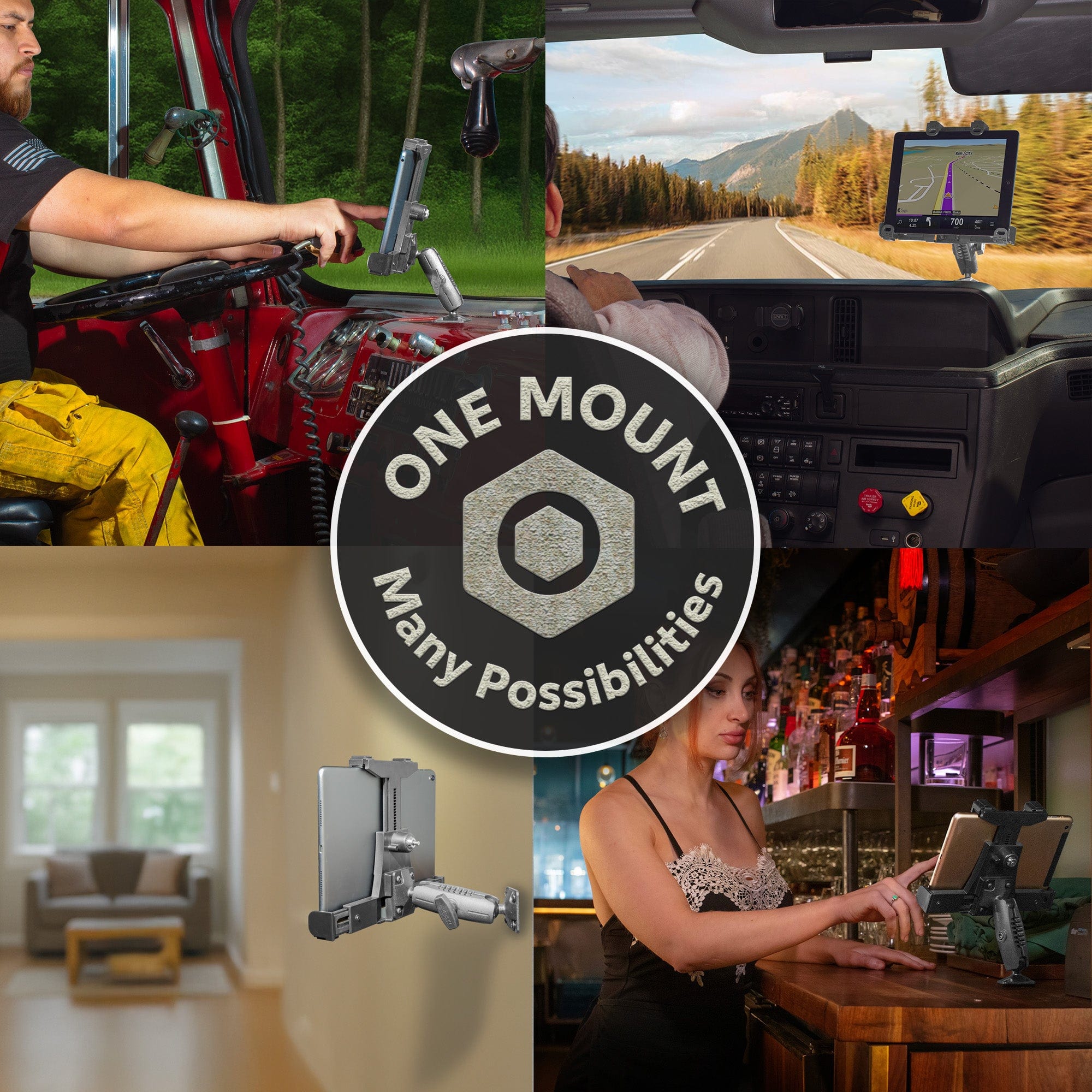 iBOLT Mounts iBOLT™ Dock'n Lock Bizmount™ AMPS- Heavy Duty Industrial Composite Locking drill base Mount for all 7" - 10" tablets