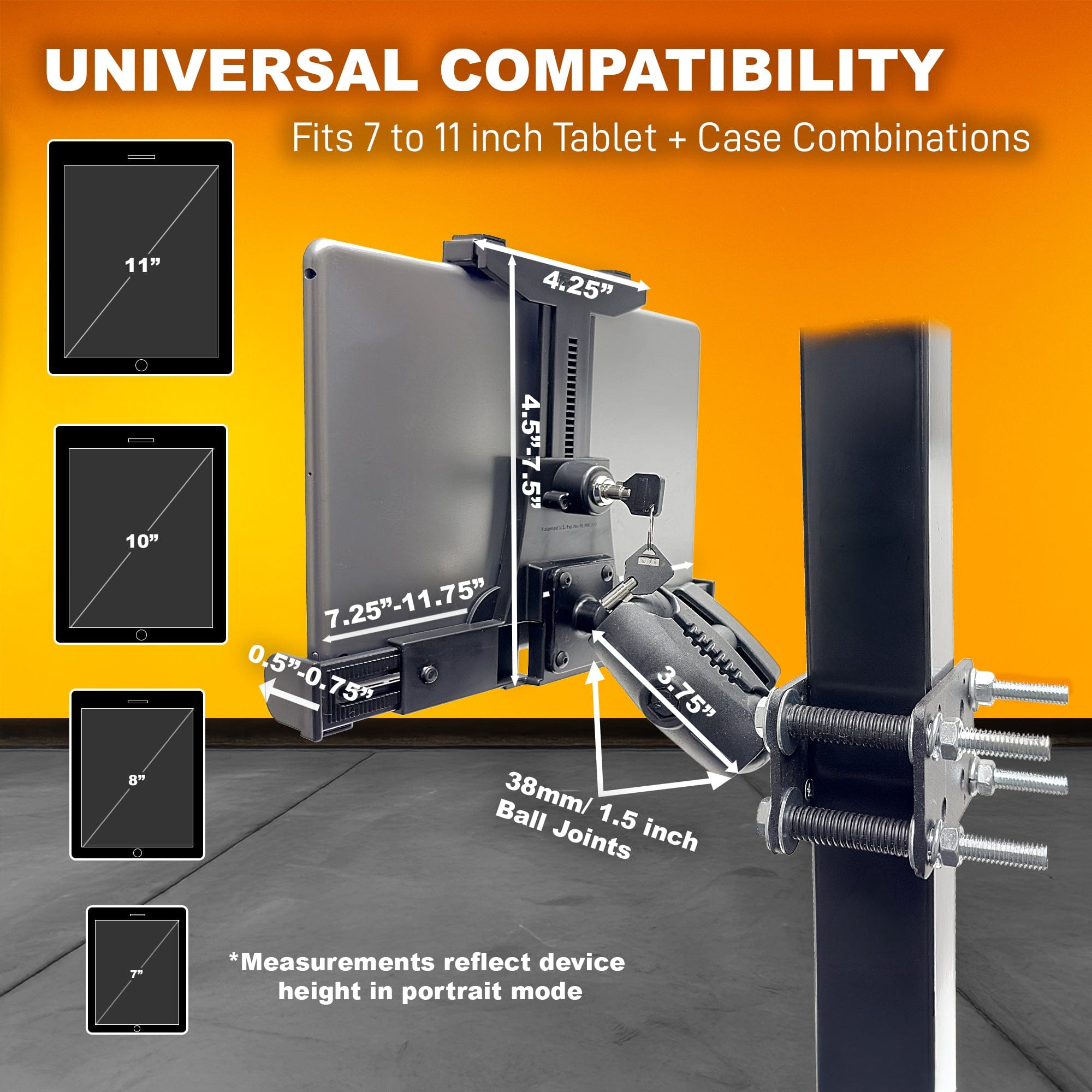 iBOLT Mounts iBOLT Dock’n Lock Bizmount™- Forklift Locking Tablet 38mm Mount