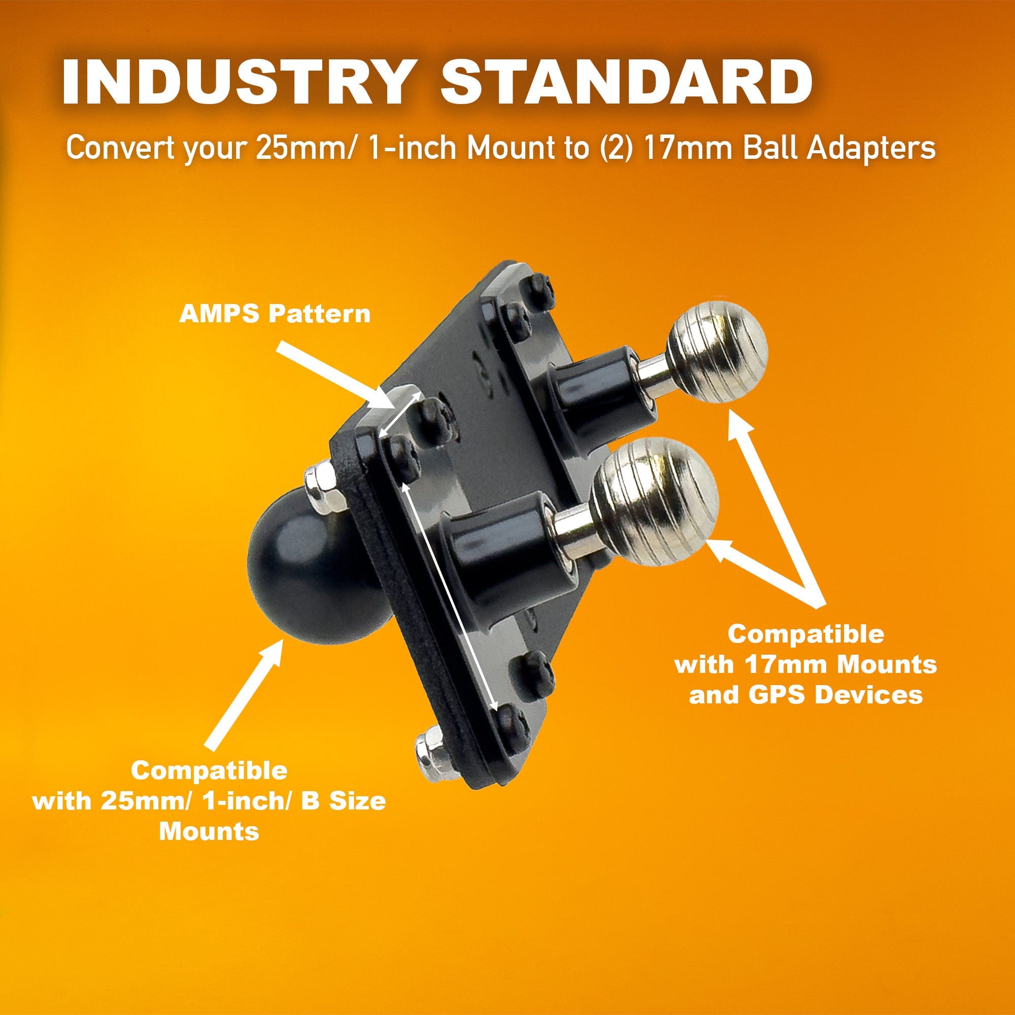 iBOLT Mounts iBOLT Metal 17mm ExtendiBOLT Triple Suction Cup Mount