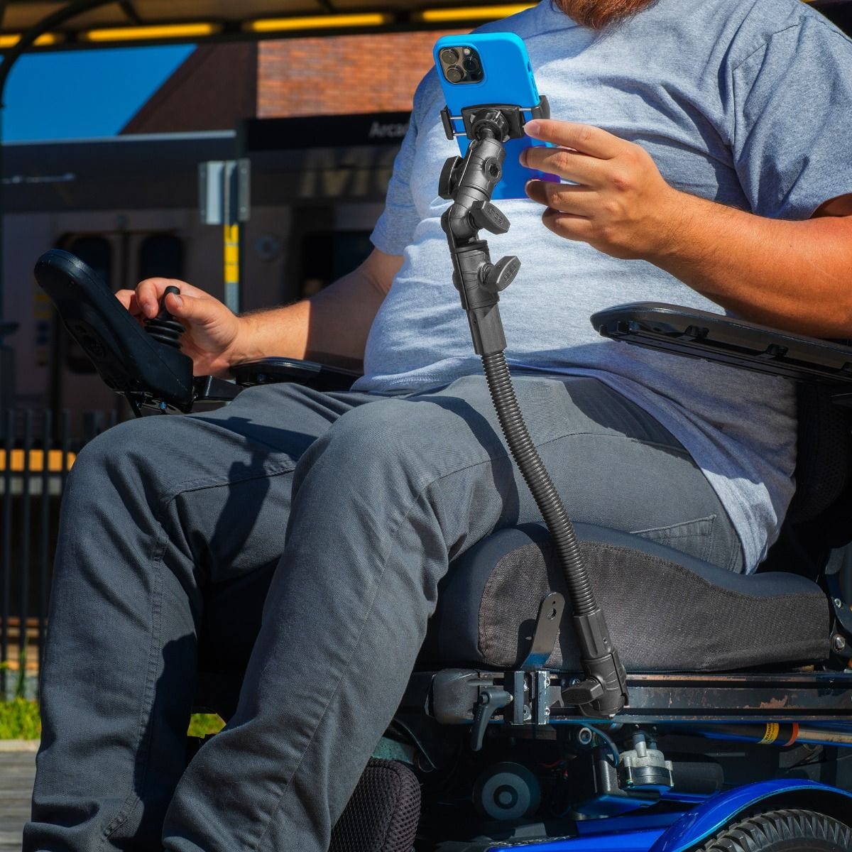 iBOLT Mounts iBOLT miniProXL AccessiBOLT Seat Track- for 2.2"-3.7" screen phones- Great for Wheelchairs, Rehab Chairs, and Mobility Devices with a Track System