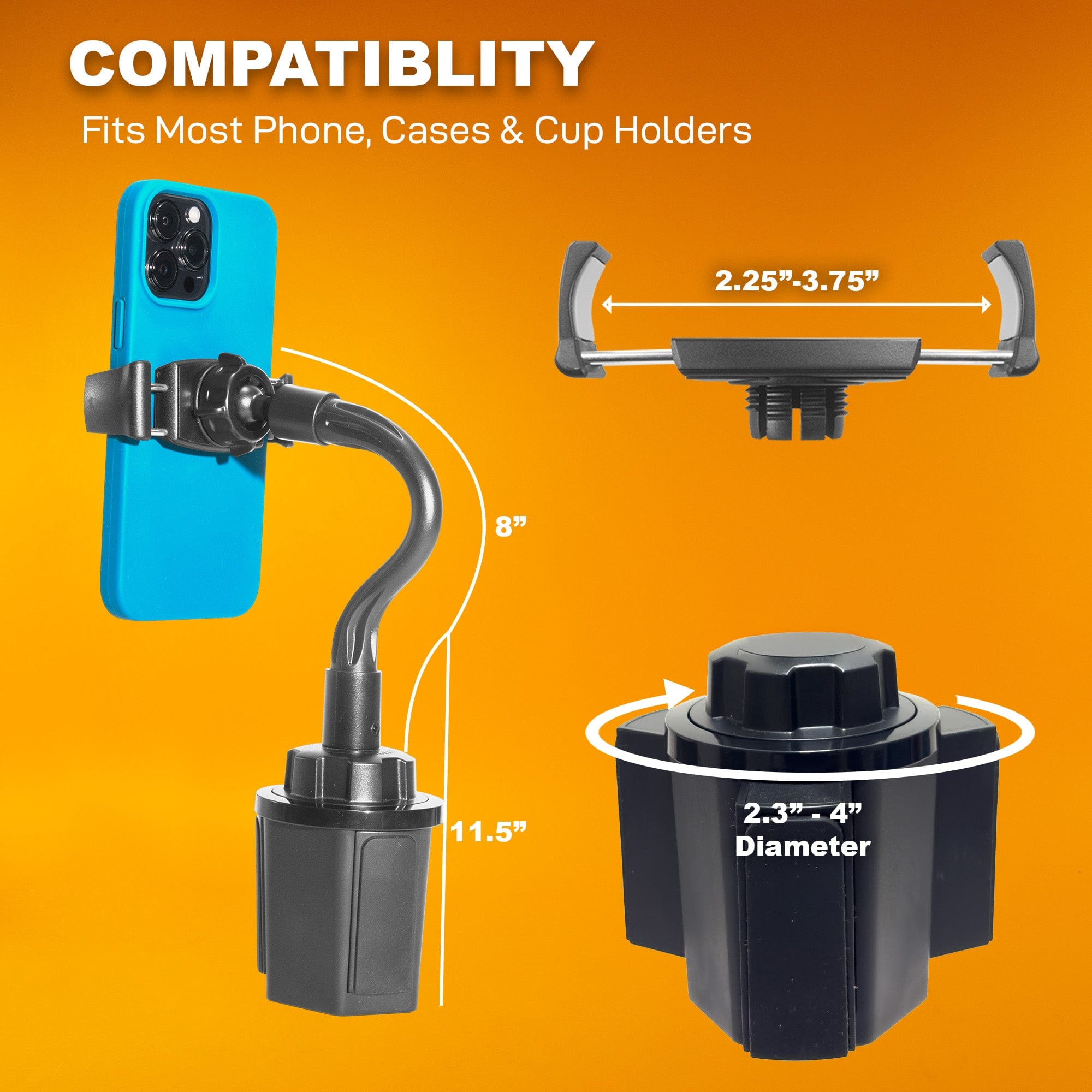 iBOLT Mounts iBOLT miniProXL FlexiBOLT Phone Cup Holder Mount