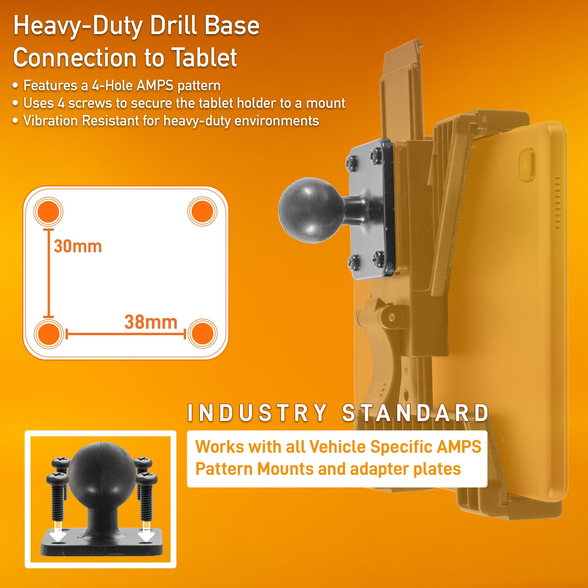 iBOLT Mounts iBOLT TabDock MagDock 360 Magnetic Tablet Mount – Heavy-Duty Forklift & Warehouse Holder