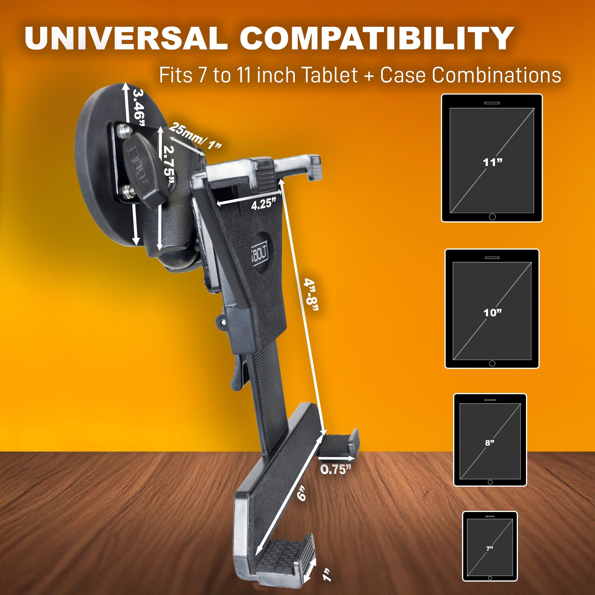 iBOLT Mounts iBOLT TabDock MagDock 360 Magnetic Tablet Mount – Heavy-Duty Forklift & Warehouse Holder