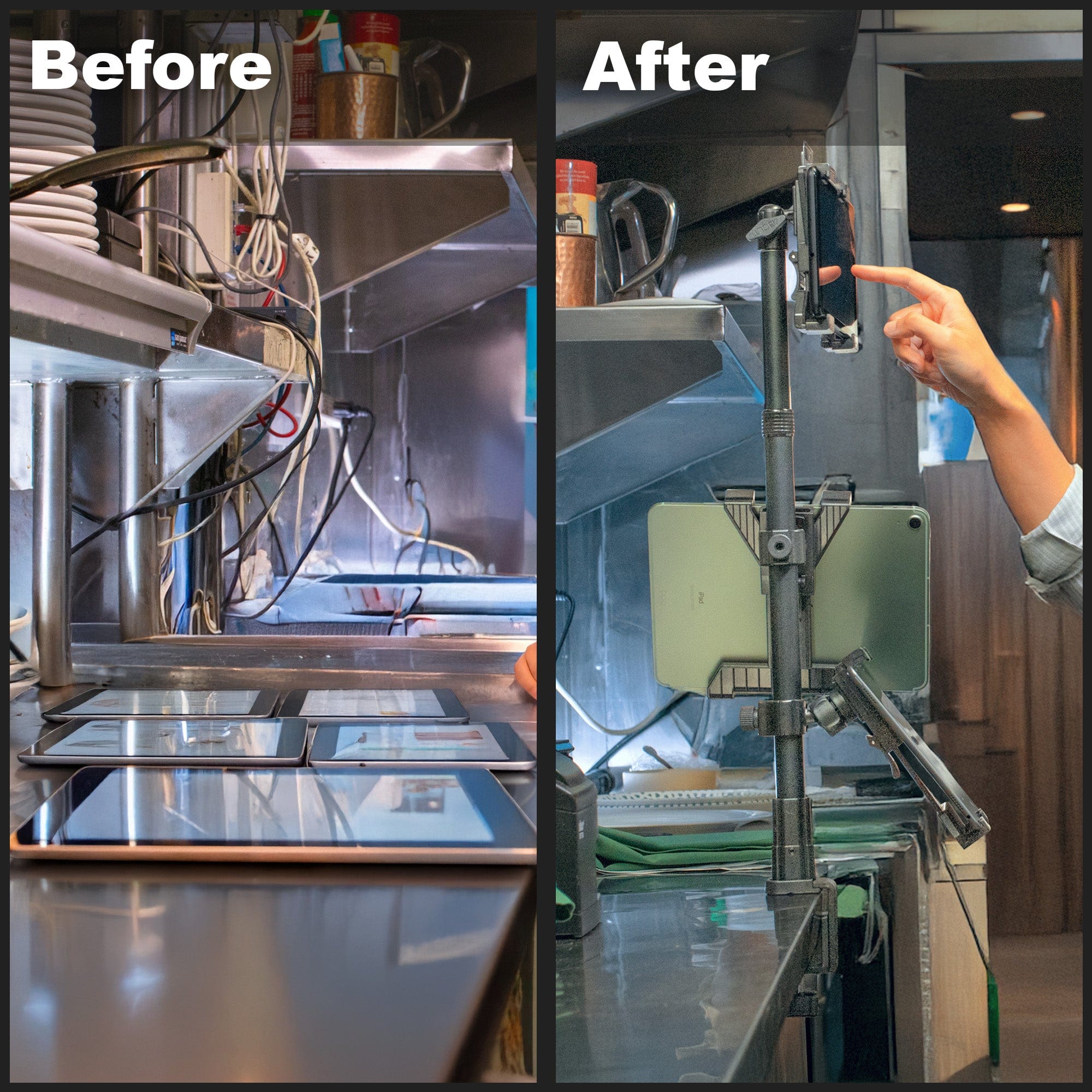 iBOLT Mounts iBOLT™ Tablet Tower- TabDock™ POS Clamp Mount - with 3 Tablet Holders