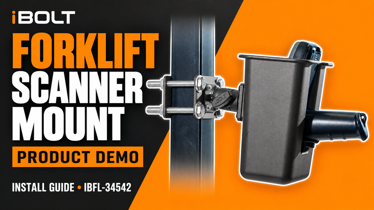 iBOLT XL Barcode Scanner Forklift Pillar Mount (IBFL-34542) filmed setup demonstration