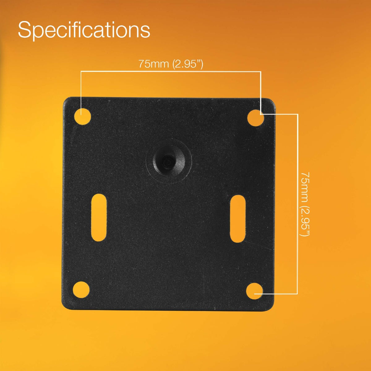 iBOLT™ 38mm / 1.5 inch to VESA 75 x 75 Ball Adapter for monitors, displays, or tv’s
