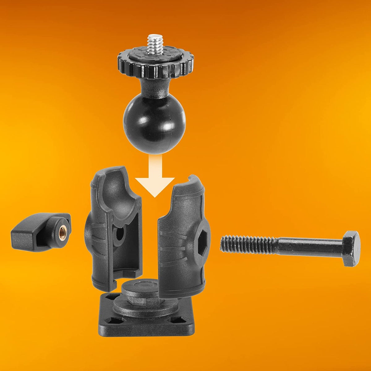 iBOLT ¼ 20” Camera Screw IncrediBOLT™ AMPS w/ 2” Single Socket Arm Drill Base Mount