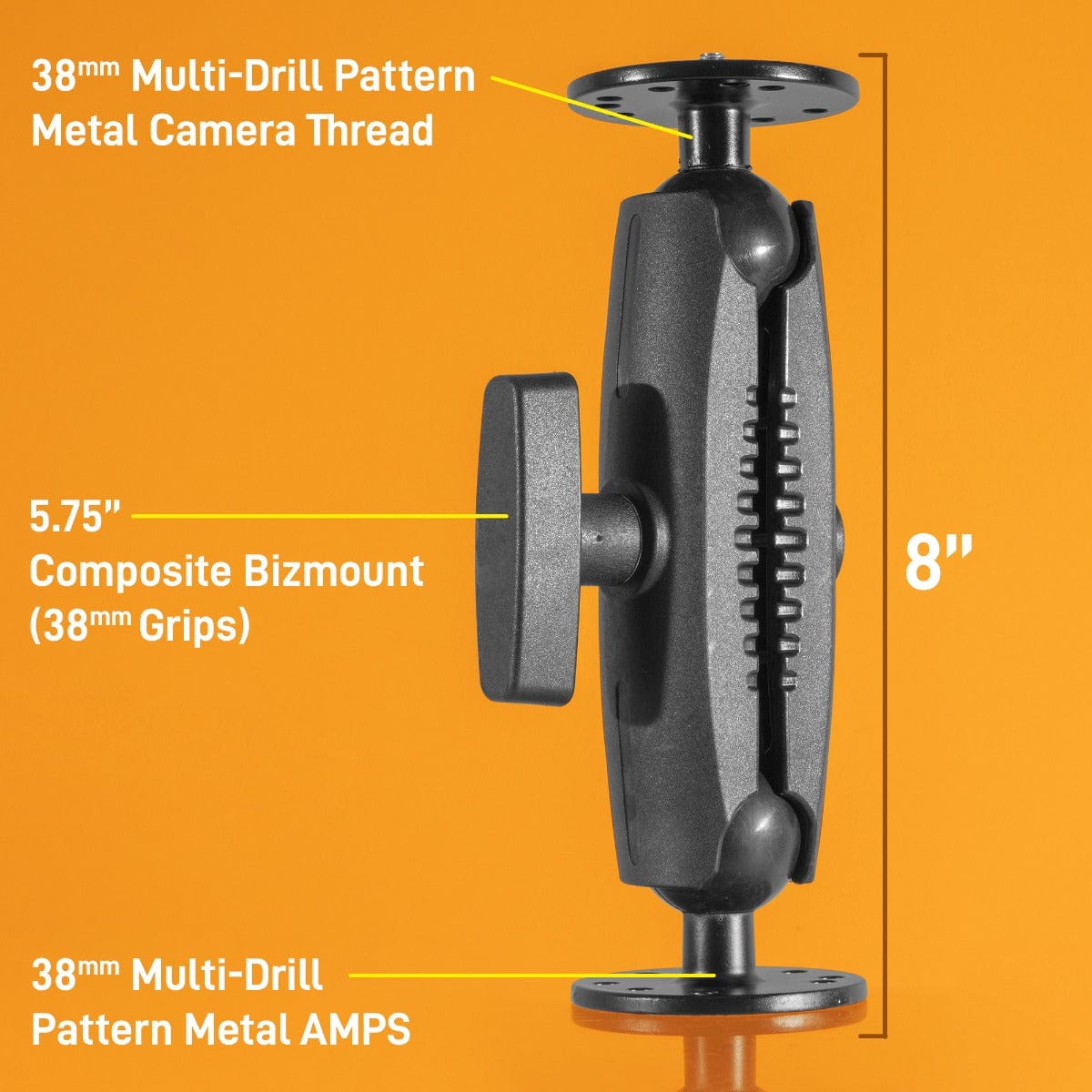 iBOLT Mounts iBOLT™ 38mm / 1.5 inch Metal Circular AMPS to ¼ 20” Metal Camera Screw Mount