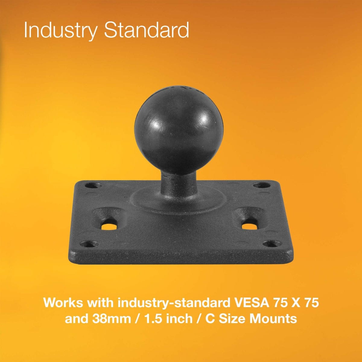 iBOLT Mounts iBOLT™ 38mm / 1.5 inch to VESA 75 x 75 Ball Adapter for monitors, displays, or tv’s