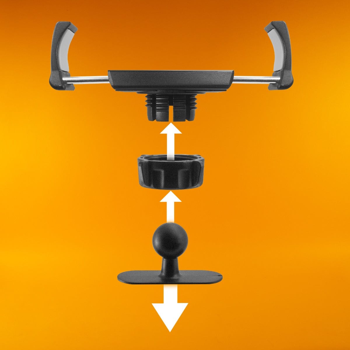 iBOLT Mounts iBOLT miniProXL AMPS Car Mount- Low Profile Phone Holder with 4-Hole AMPS Drill or Adhesive Base- Comes with Multiple mounting Options