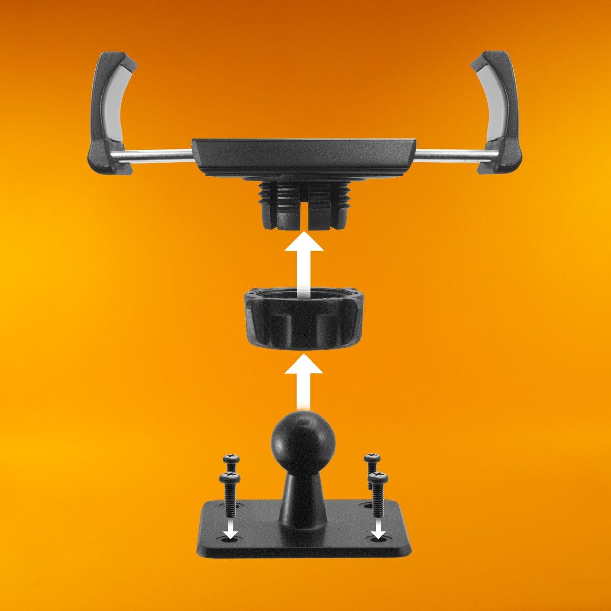 iBOLT Mounts iBOLT miniProXL AMPS Car Mount- Low Profile Phone Holder with 4-Hole AMPS Drill or Adhesive Base- Comes with Multiple mounting Options