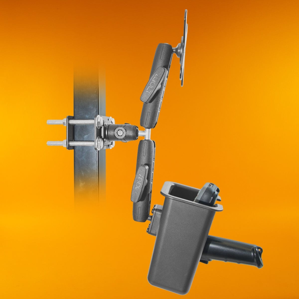 iBOLT Mounts iBOLT VESA 75x75 mm/ 100x100 mm Dual XL Barcode Scanner Forklift Pillar Mount