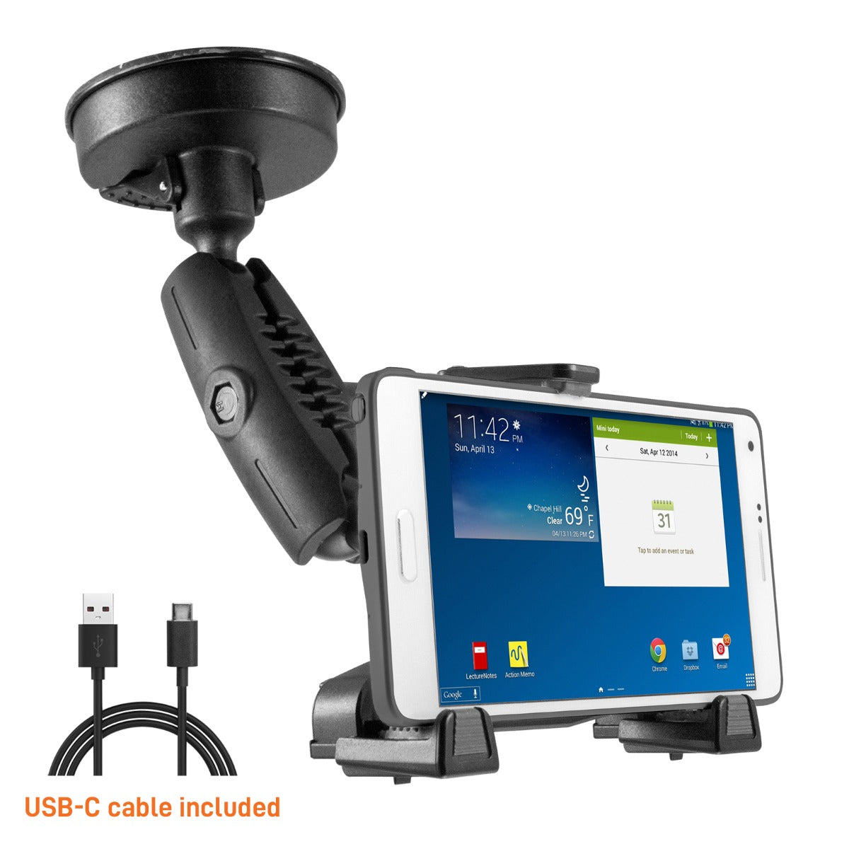 iBOLT xProDock™ NFC Bizmount™ - Phone Holder/Mount with Heavy Duty Suction Cup Base and 1.5m USB-C Cable