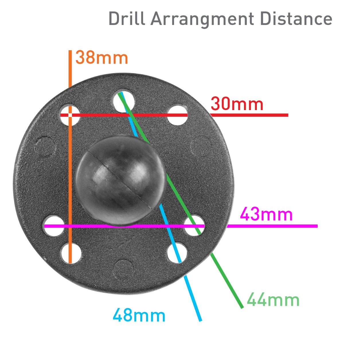 iBOLT™ 25mm / 1 inch Metal AMPS Round Adapter Plate