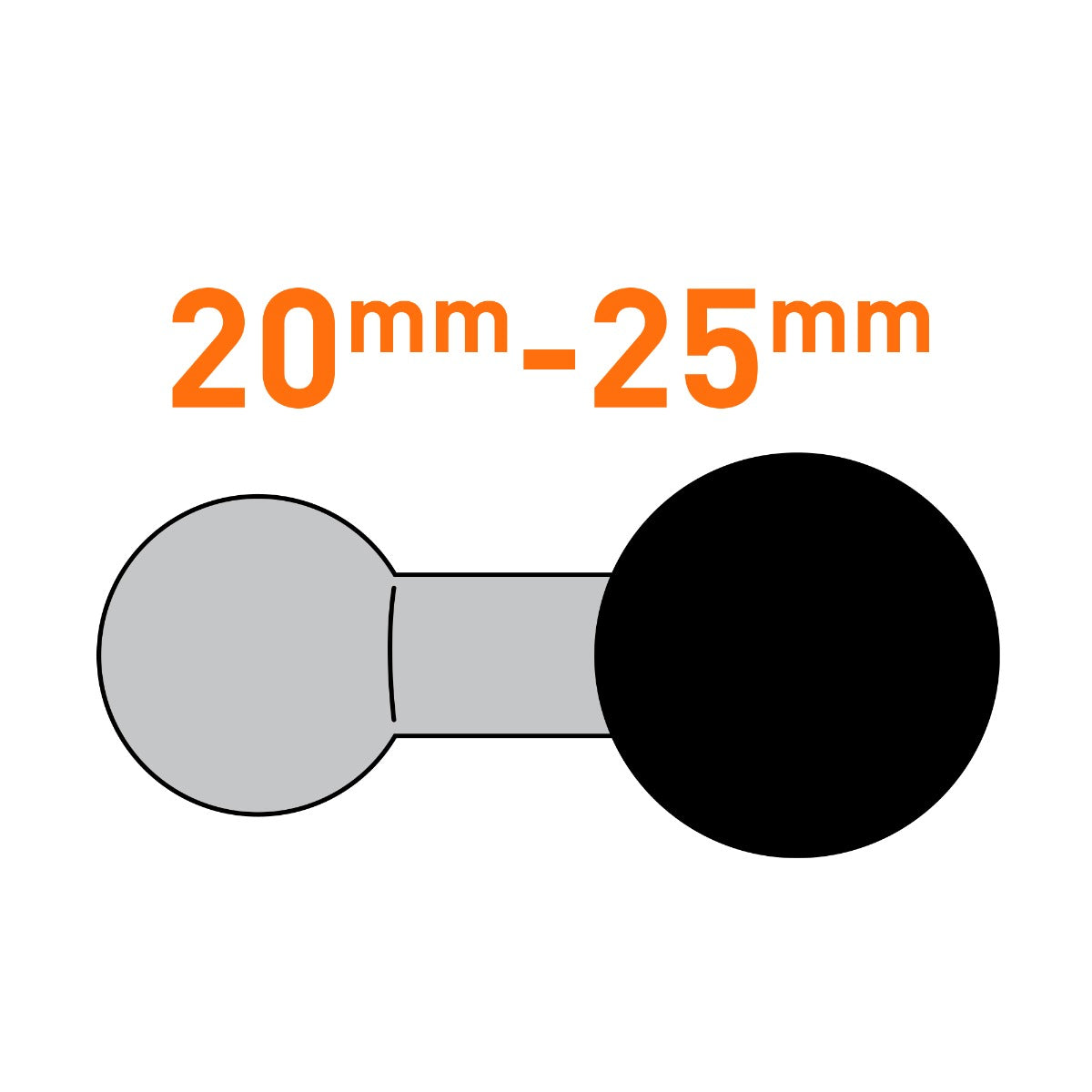 iBOLT™ 20mm to 25mm / 1 inch Aluminum Extension Ball Adapter