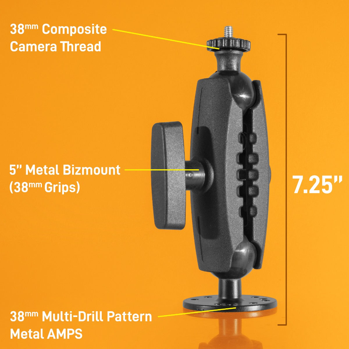 iBOLT™ 38mm / 1.5 inch Metal Circular AMPS Pattern to ¼ 20” Camera Screw Mount