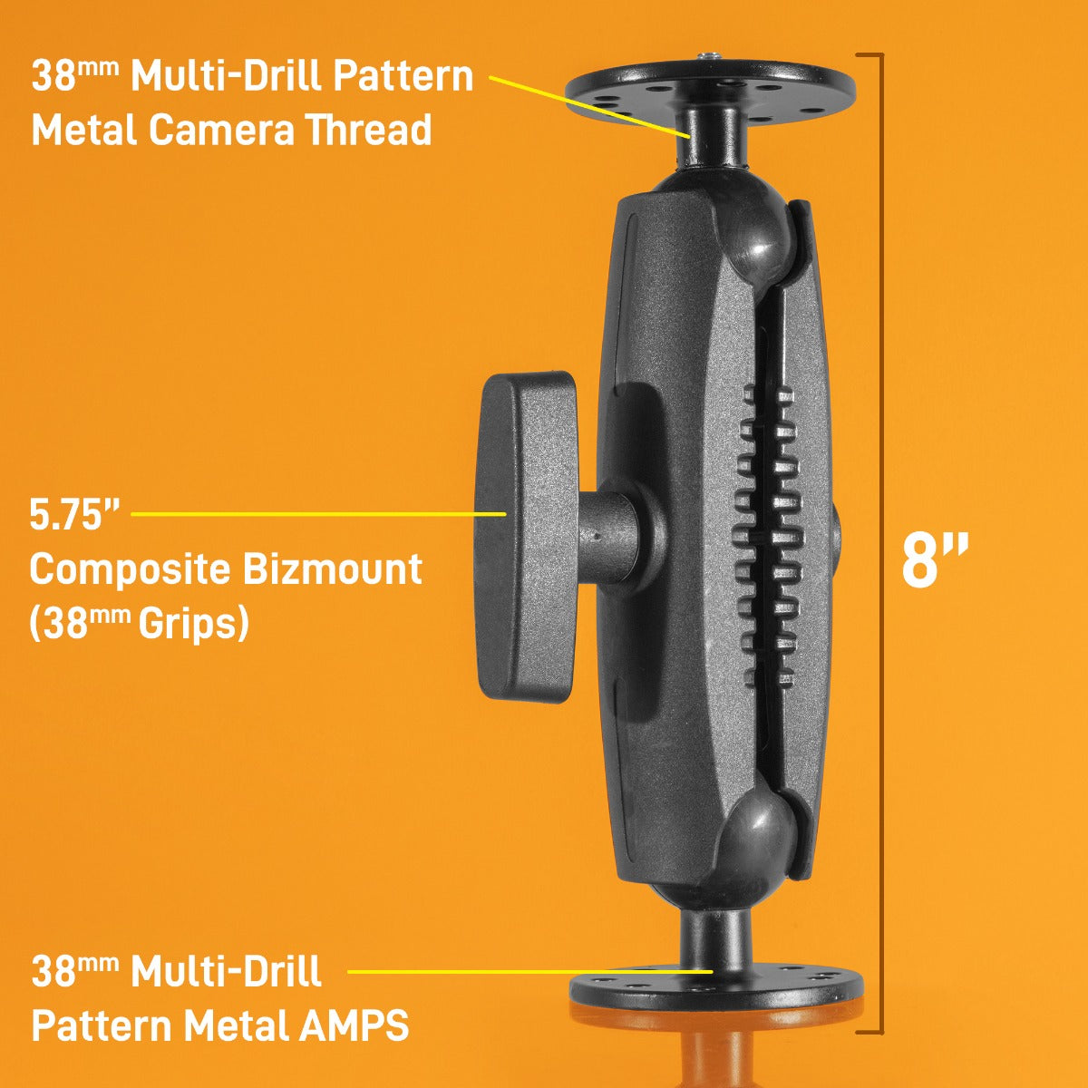 iBOLT™ 38mm / 1.5 inch Metal Circular AMPS to ¼ 20” Metal Camera Screw Mount