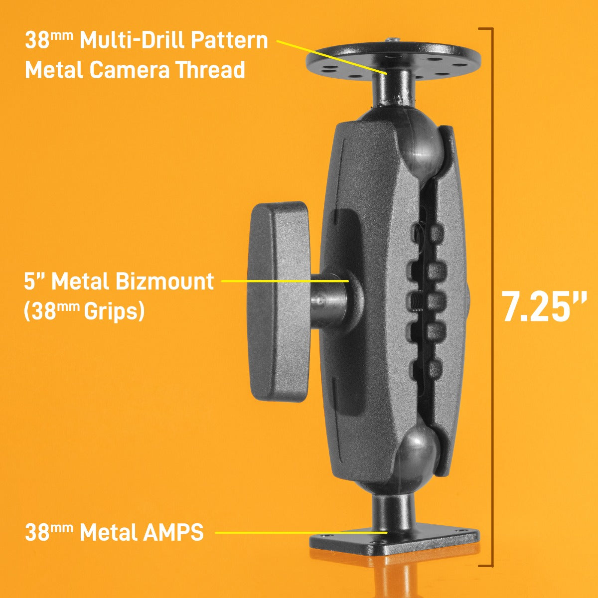 iBOLT™ 38mm / 1.5 inch Metal AMPS Pattern to ¼ 20” Metal Camera Screw Mount