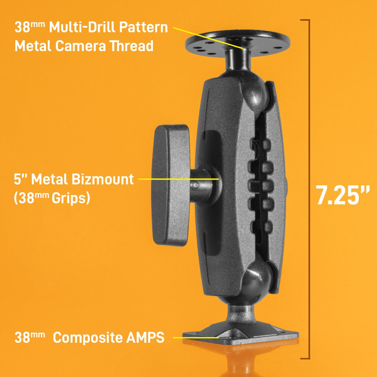 iBOLT™ 38mm / 1.5 inch Composite AMPS to ¼ 20” Metal Camera Screw Mount
