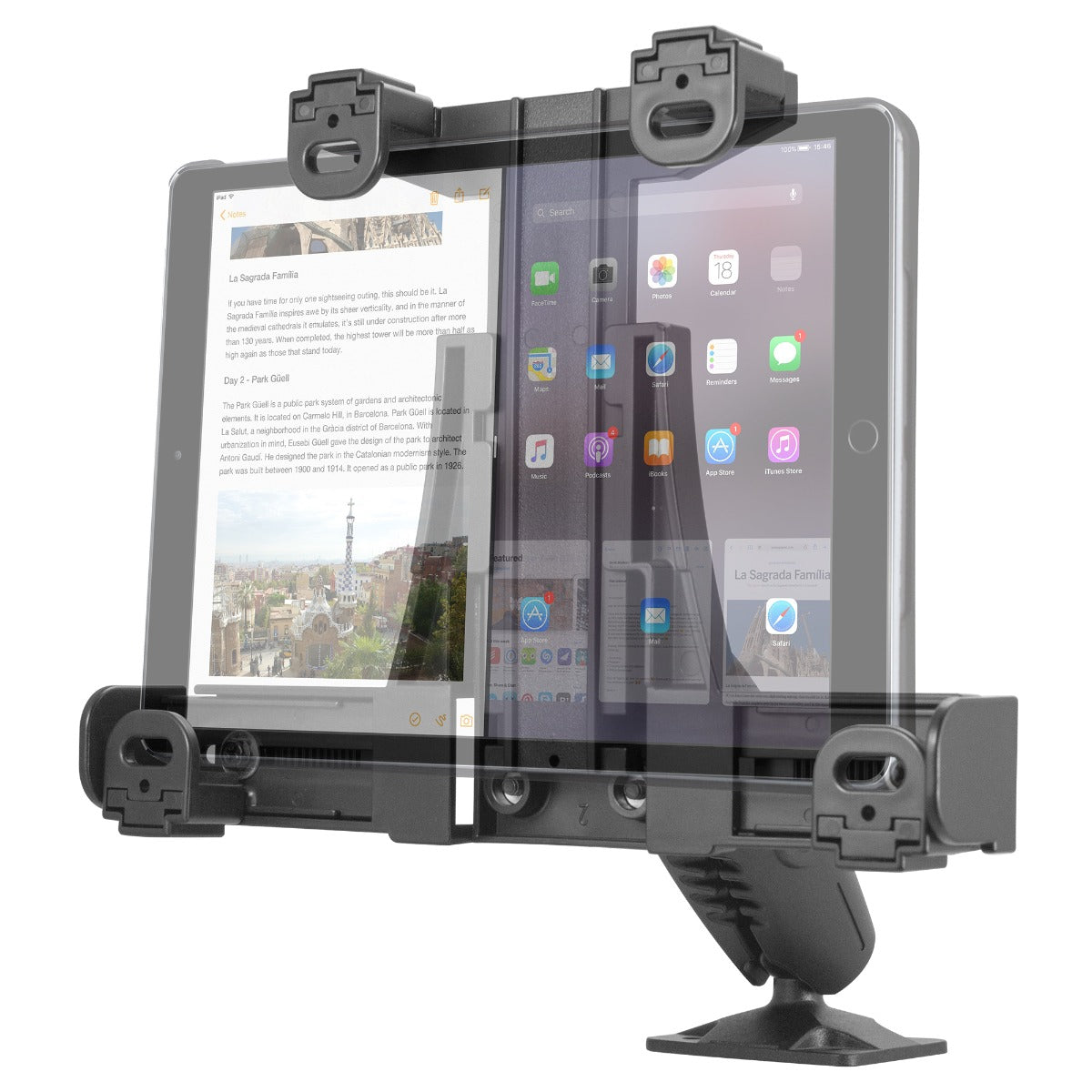 iBOLT Dock'n Lock Bizmount™ AMPS- Heavy Duty Industrial Composite Locking drill base Mount for all 7" - 10" tablets