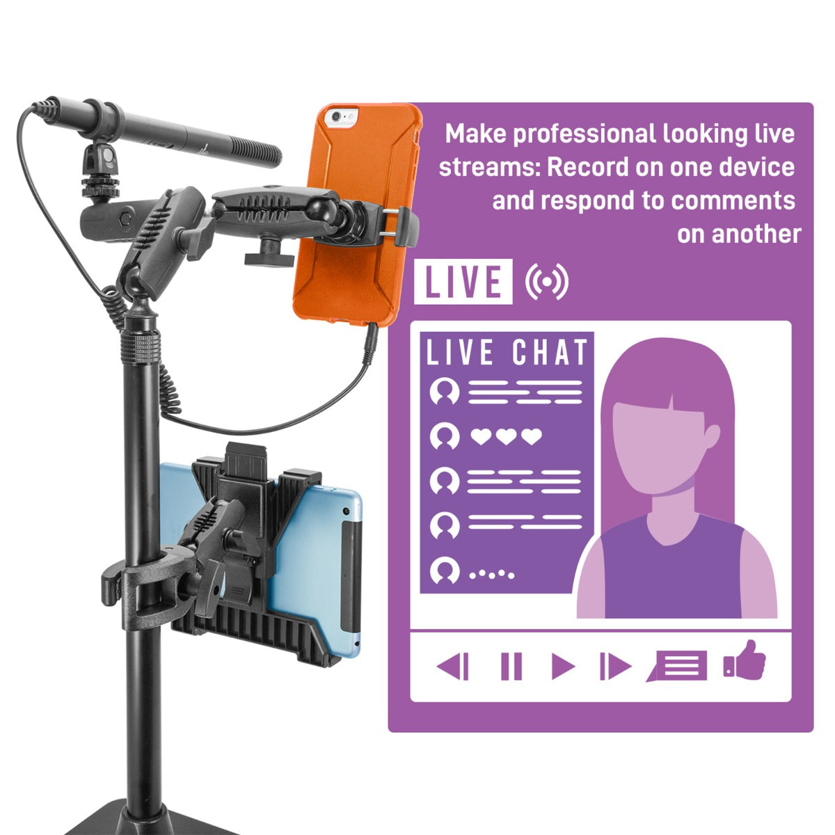 iBOLT Stream-Cast Creator Custom mount kit with over 60 variations- great for live streaming tutorial videos and photos