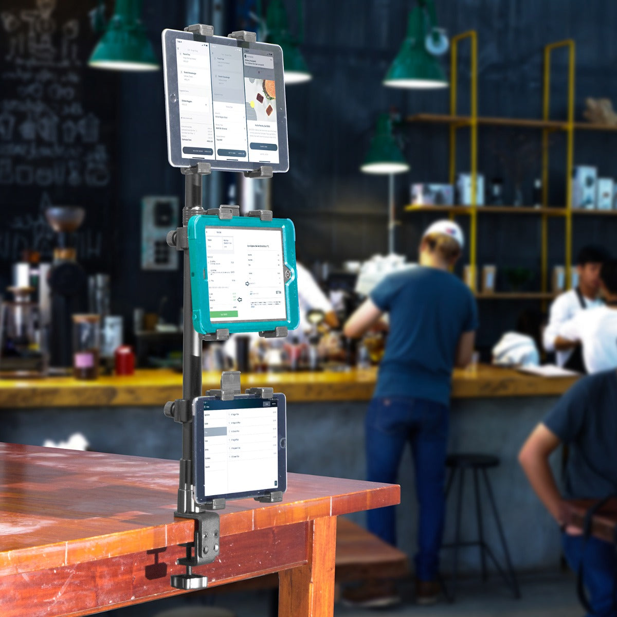 iBOLT Tablet Tower- TabDock™ POS Clamp Mount - with 3 Tablet Holders